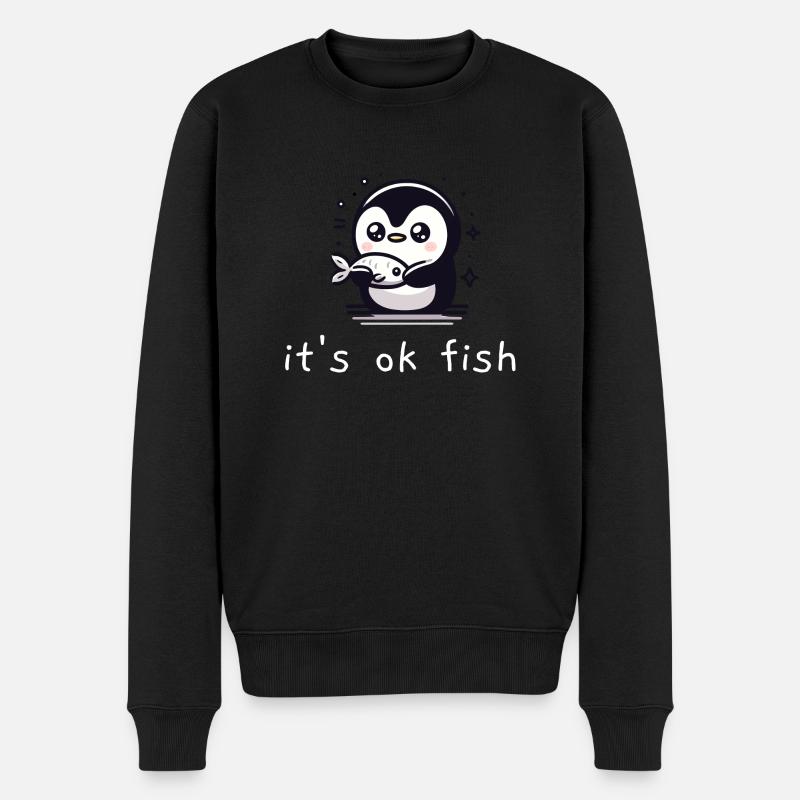 Pingouin : c’est ok poisson - Pull Premium bio Homme - noir