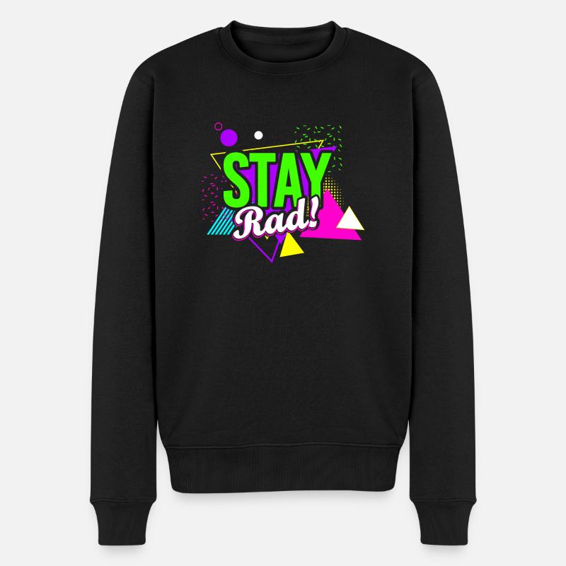 Stay Rad! Retro Vibes - Männer Premium Bio Pullover - Schwarz