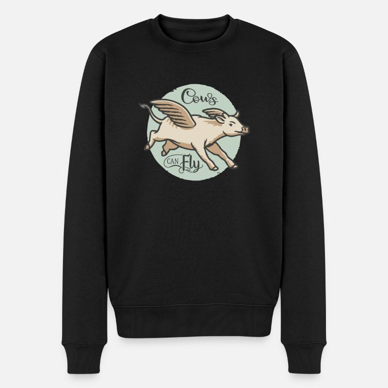 Les vaches peuvent voler - Pull Premium bio Homme - noir