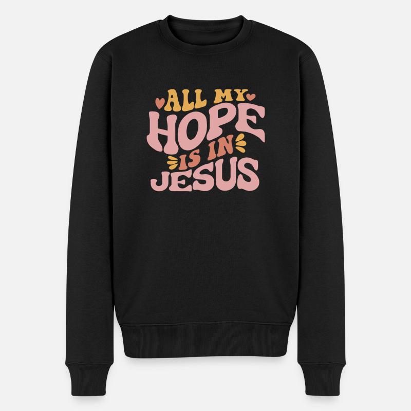 Mon espérance est en Jésus - Pull Premium bio Homme - noir