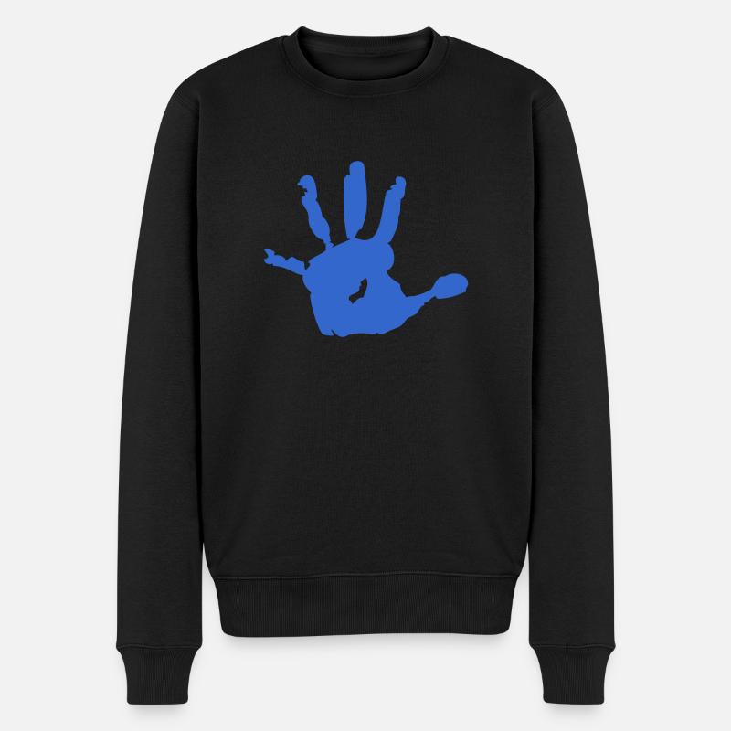 kids_hand - Männer Premium Bio Pullover - Schwarz
