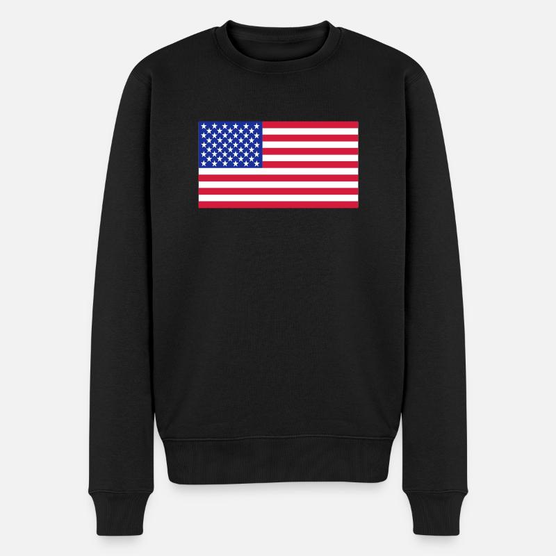 USA - Männer Premium Bio Pullover - Schwarz