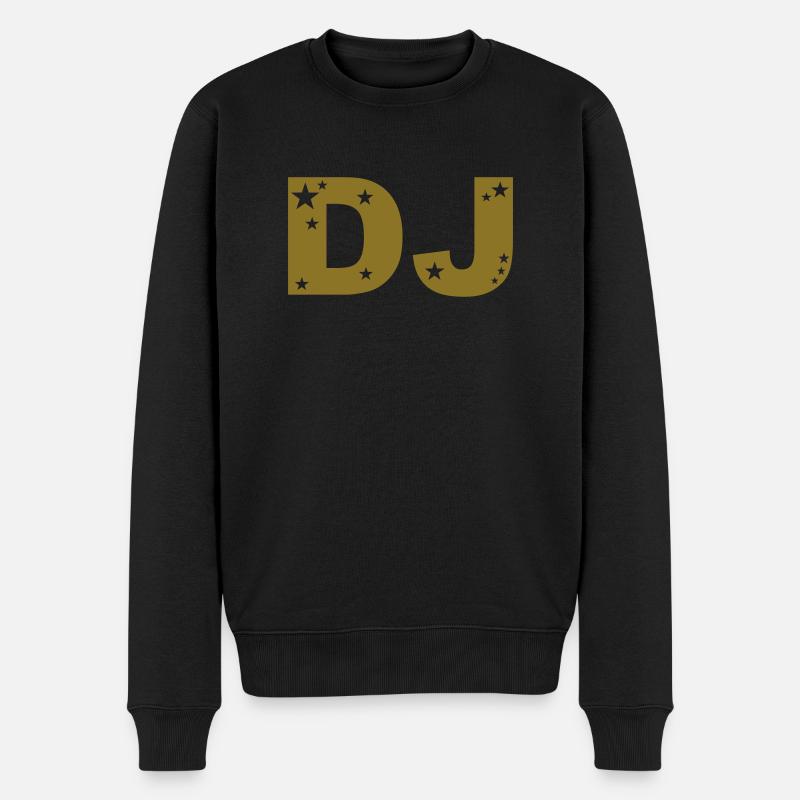 DJ - Männer Premium Bio Pullover - Schwarz