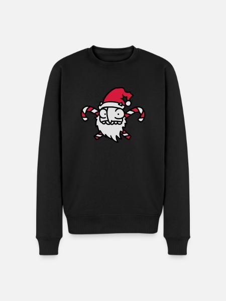 Weihnachtsmann Zuckerstange 3 - Männer Premium Bio Pullover - Schwarz