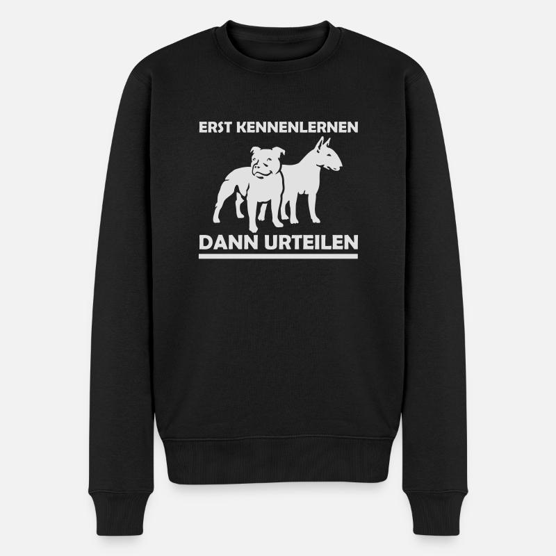 (130) Staffbull & Bullterrier - Männer Premium Bio Pullover - Schwarz