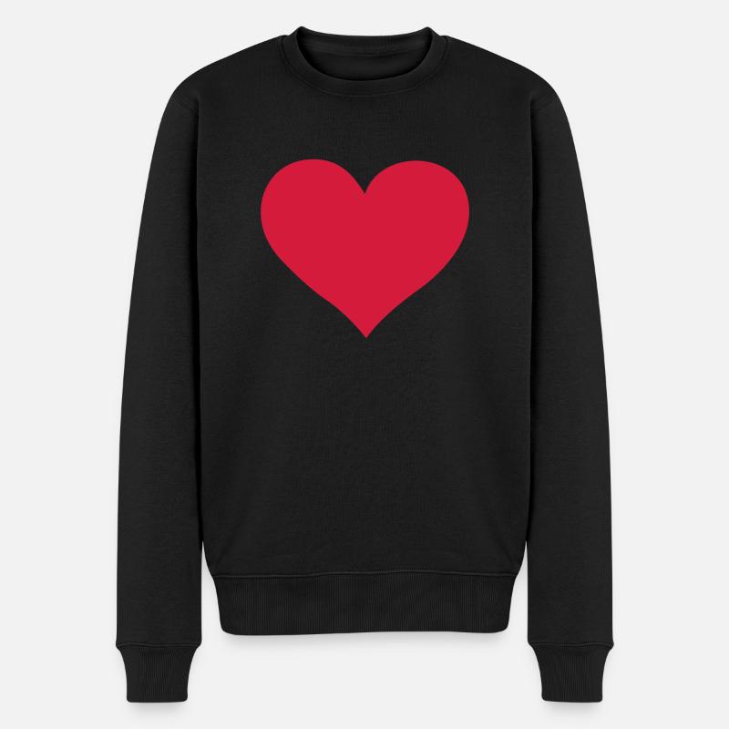 wedding hochzeit heart - Männer Premium Bio Pullover - Schwarz