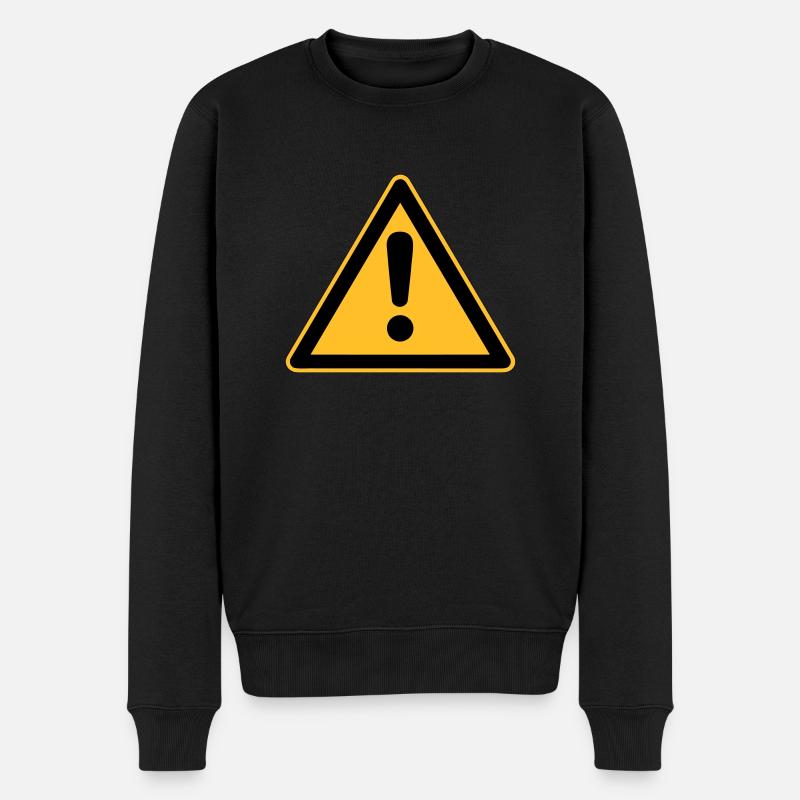 Safety-Sign Warning - Männer Premium Bio Pullover - Schwarz