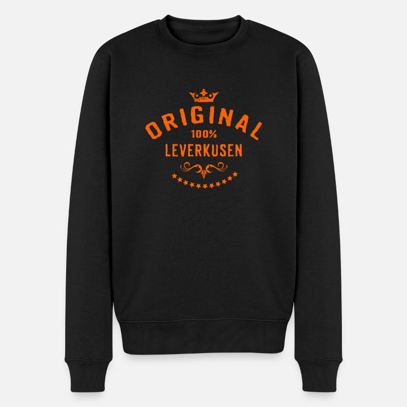 Städte Motiv Leverkusen City Geschenk - Männer Premium Bio Pullover - Schwarz