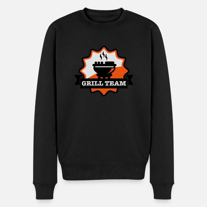 grill_team_emblem_f3 - Männer Premium Bio Pullover - Schwarz