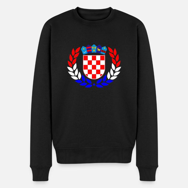 Lorbeerkranz Kroatien - Männer Premium Bio Pullover - Schwarz