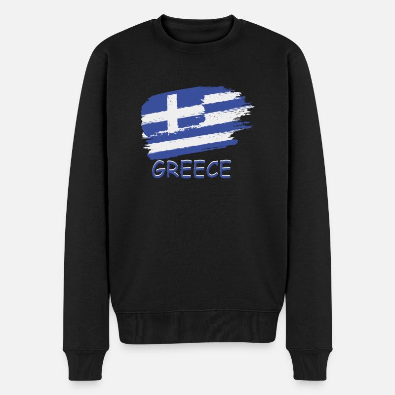 Drapeau de la Grèce - Pull Premium bio Homme - noir
