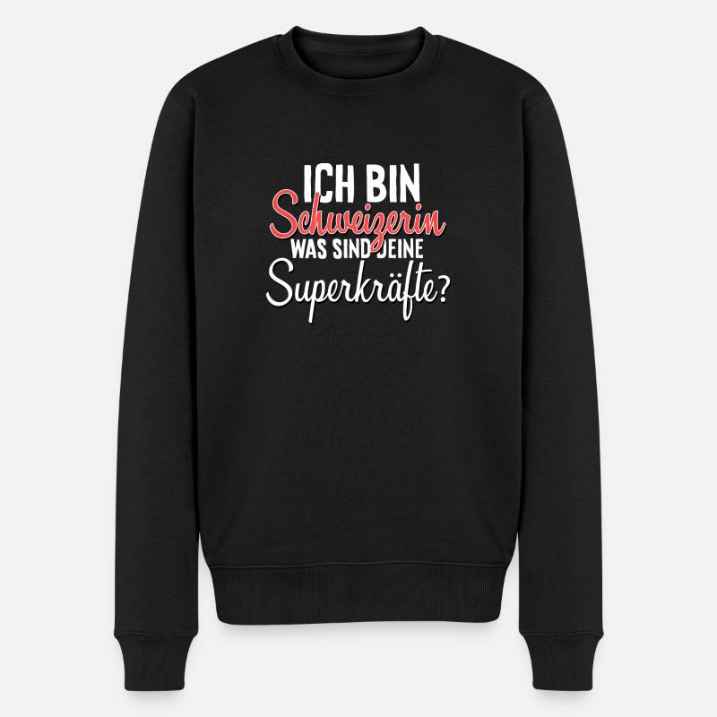 Ich bin Schweizerin - Männer Premium Bio Pullover - Schwarz