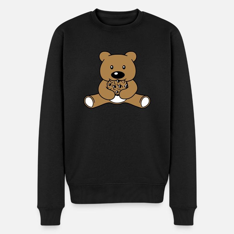 cookie essen keks hunger lecker knabbern baer sues - Männer Premium Bio Pullover - Schwarz