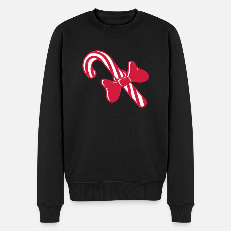schleife geschenk weihnachten zuckerstange lecker - Männer Premium Bio Pullover - Schwarz