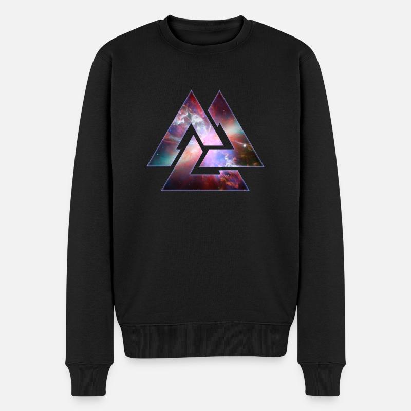 Cosmic Dreieck-Knoten - Männer Premium Bio Pullover - Schwarz