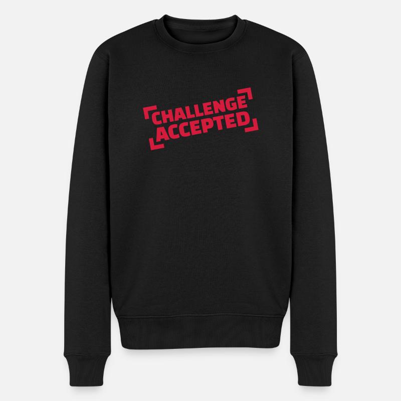 Challenge accepted - Männer Premium Bio Pullover - Schwarz