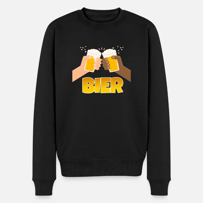 BIER !!! - Männer Premium Bio Pullover - Schwarz