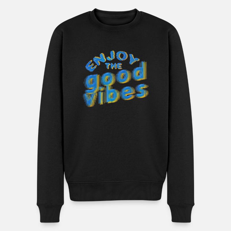 Good Vibes (lettrage) 02 - Pull Premium bio Homme - noir