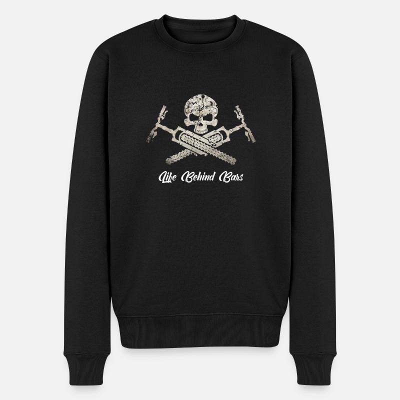Mountainbiker Skull MTB - Männer Premium Bio Pullover - Schwarz