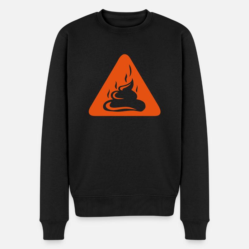 merde panneau danger triangle caca - Pull Premium bio Homme - noir