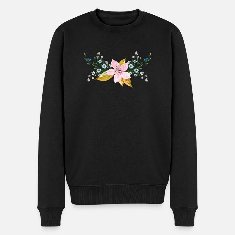 Fleurs - Pull Premium bio Homme - noir