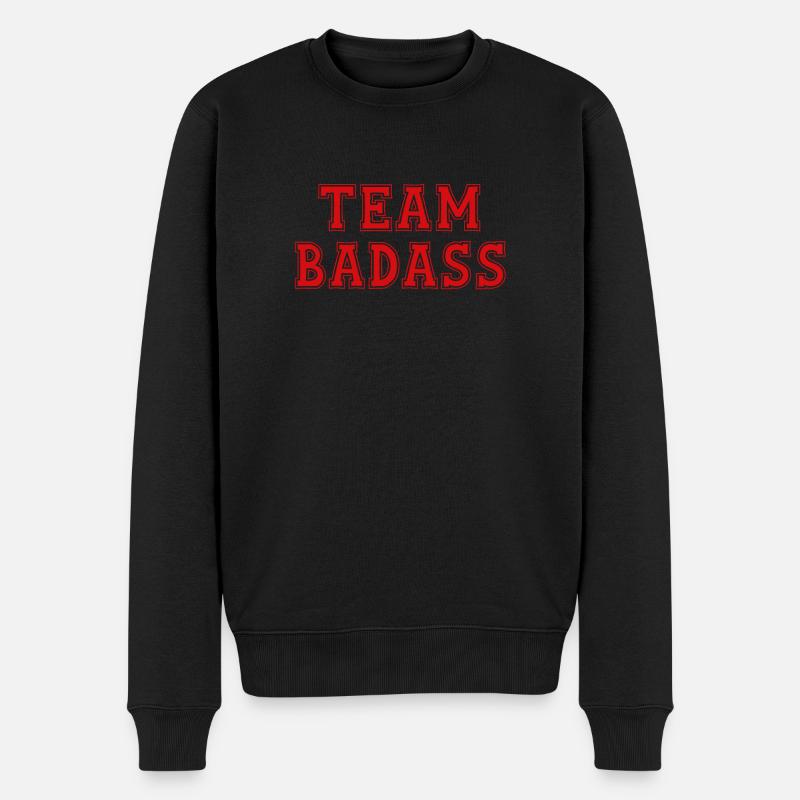 TEAM BADASS - Männer Premium Bio Pullover - Schwarz