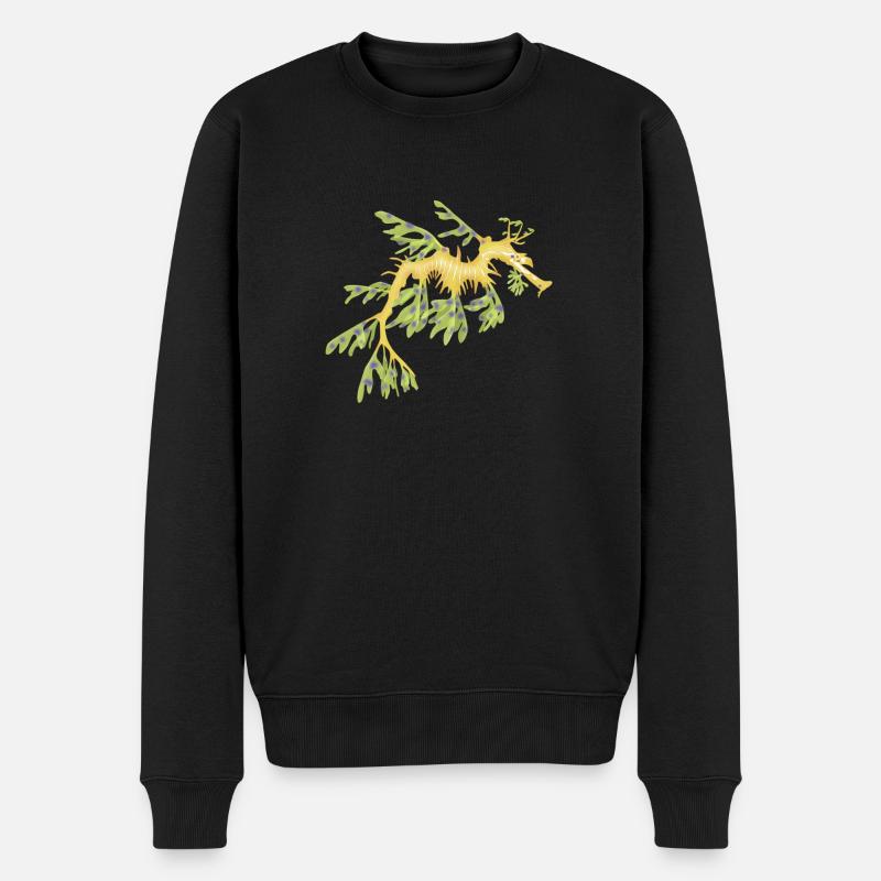 Fetzenfisch (Seepferdchen) - Männer Premium Bio Pullover - Schwarz
