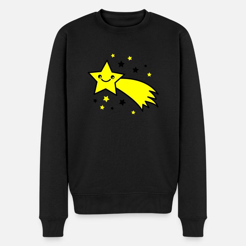 Sternschnuppe - Männer Premium Bio Pullover - Schwarz