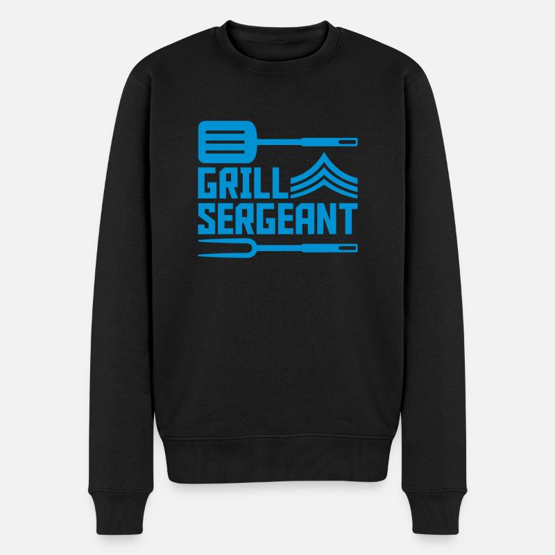 Grill Sergeant Pfannenwender Grillgabel - Männer Premium Bio Pullover - Schwarz