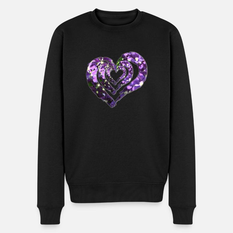 Cœur 3 fois - Pull Premium bio Homme - noir
