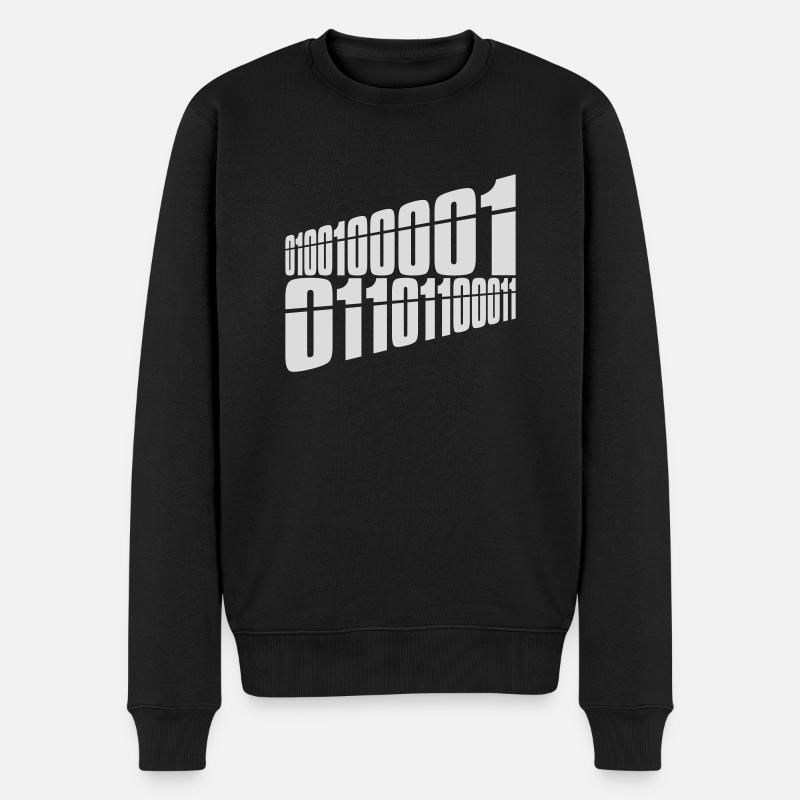 Binary Code Program Language - Men's Premium Organic Jumper - black