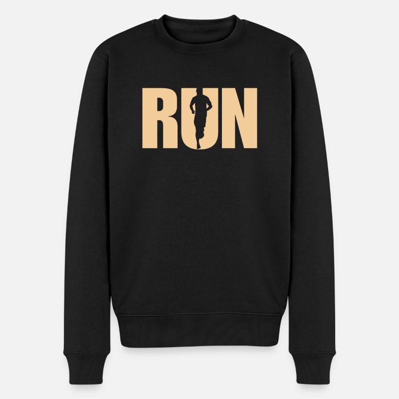 Lauf - sportliche Geschenkidee - Männer Premium Bio Pullover - Schwarz