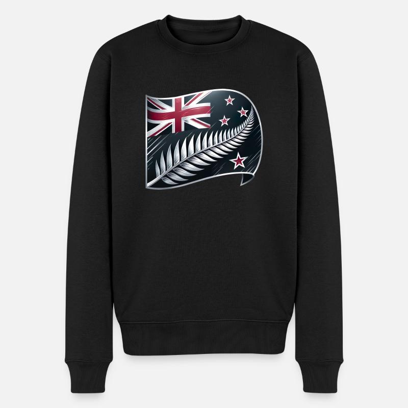 Neuseeland Aotearoa Kiwi 1 - Männer Premium Bio Pullover - Schwarz