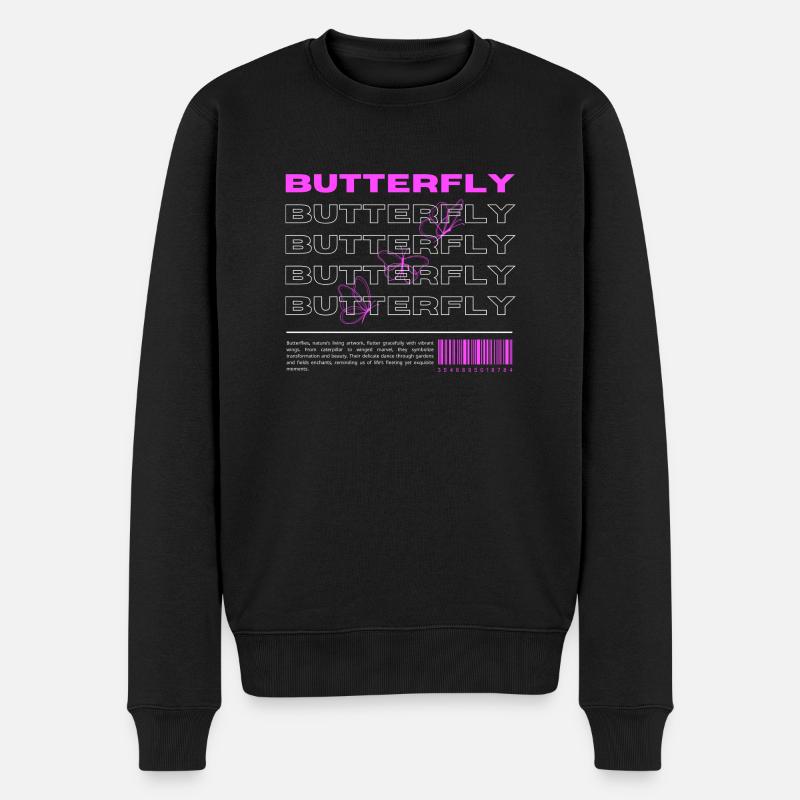 Definition of Butterfly - Männer Premium Bio Pullover - Schwarz