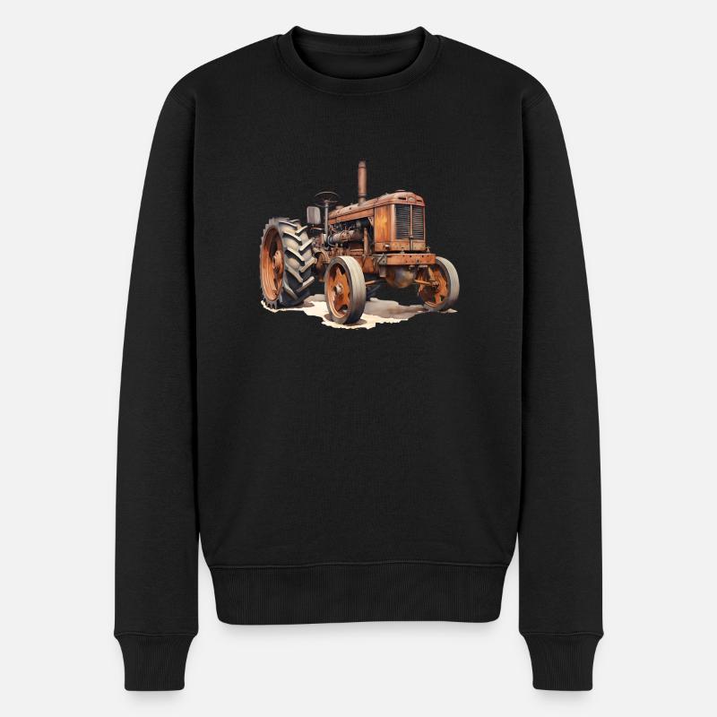Technikgeschichte bei Traktoren - Männer Premium Bio Pullover - Schwarz