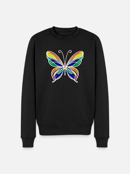 Schmetterling - Männer Premium Bio Pullover - Schwarz