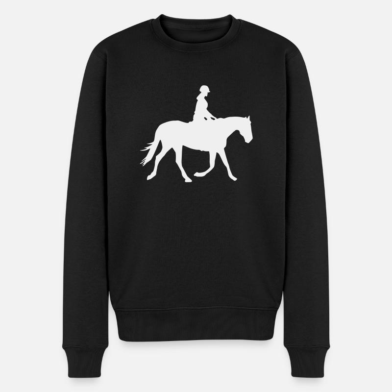 reiterin pferd - Männer Premium Bio Pullover - Schwarz