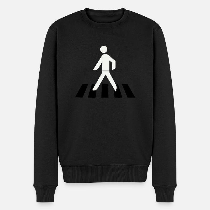 zebra streifen überqueren - Männer Premium Bio Pullover - Schwarz