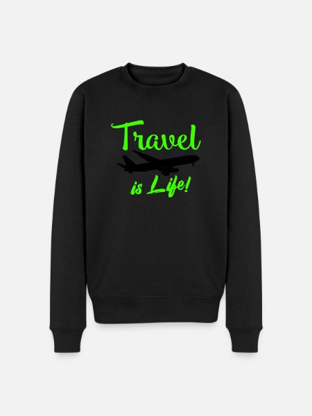 travel is life - Men's Premium Organic Jumper - black
