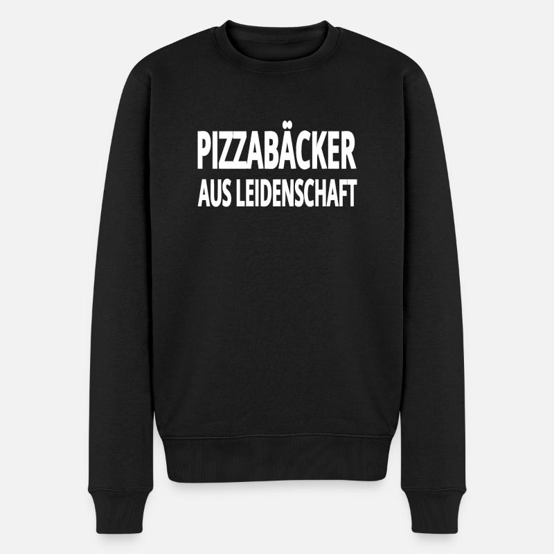 Pizza - Männer Premium Bio Pullover - Schwarz