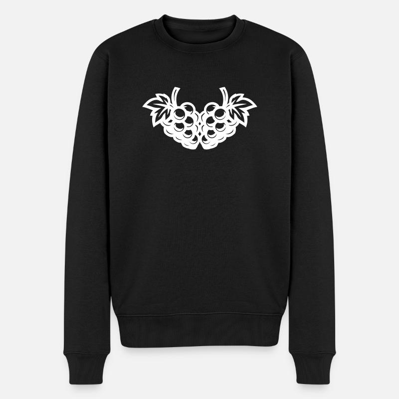 Weintrauben Symbol - Männer Premium Bio Pullover - Schwarz