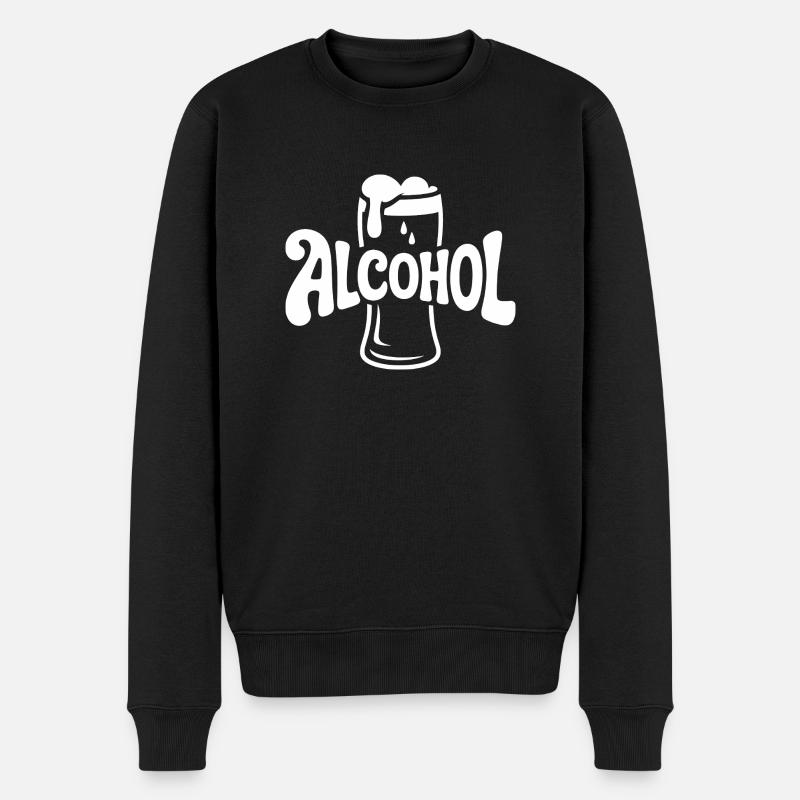 Alkohol - Cool Drinking Logo - Männer Premium Bio Pullover - Schwarz