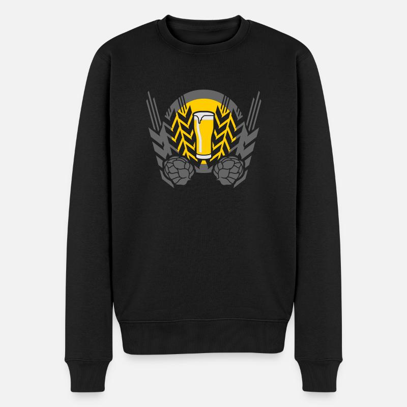 Bier Hopfen & Malz - Männer Premium Bio Pullover - Schwarz