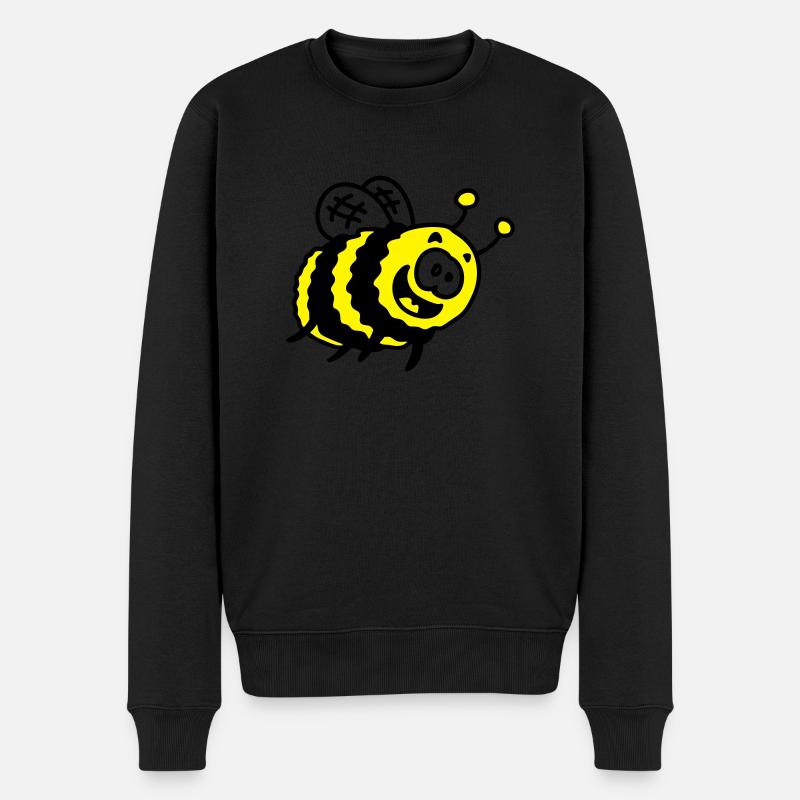 lustige Hummel - Männer Premium Bio Pullover - Schwarz