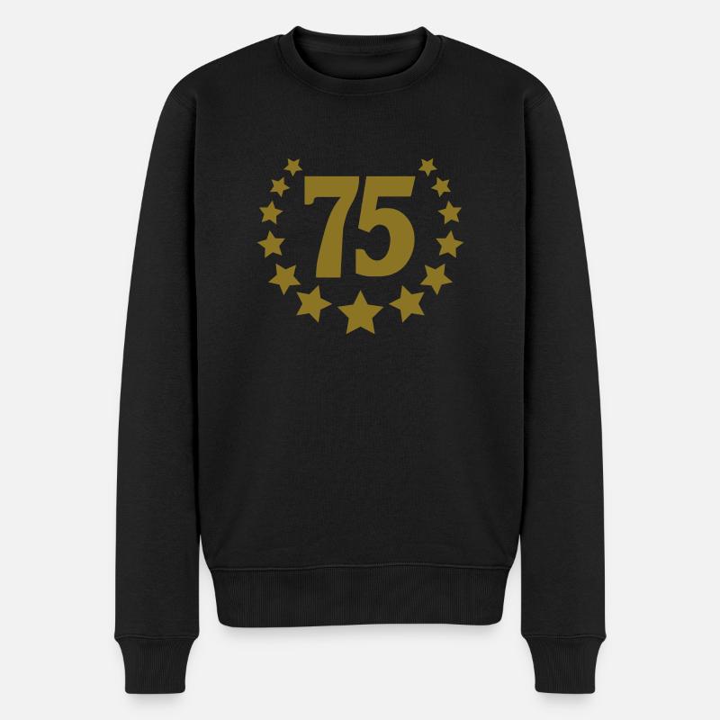 75_stars_crown - Männer Premium Bio Pullover - Schwarz