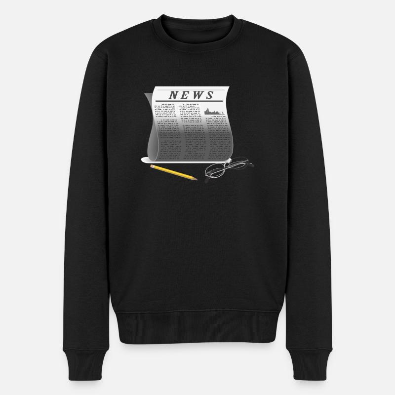 Zeitung - Männer Premium Bio Pullover - Schwarz
