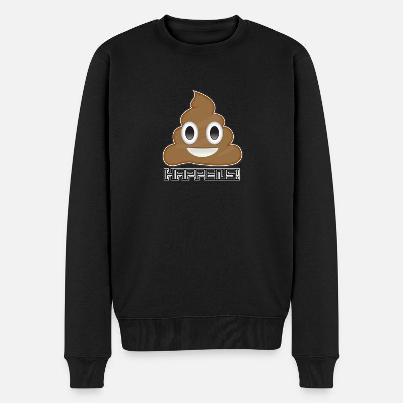Emoji Poo passiert lustiger Witz - Männer Premium Bio Pullover - Schwarz