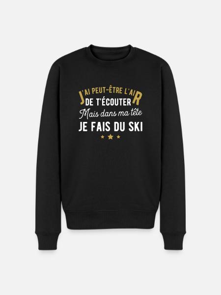Je fais du ski humour - Pull Premium bio Homme - noir