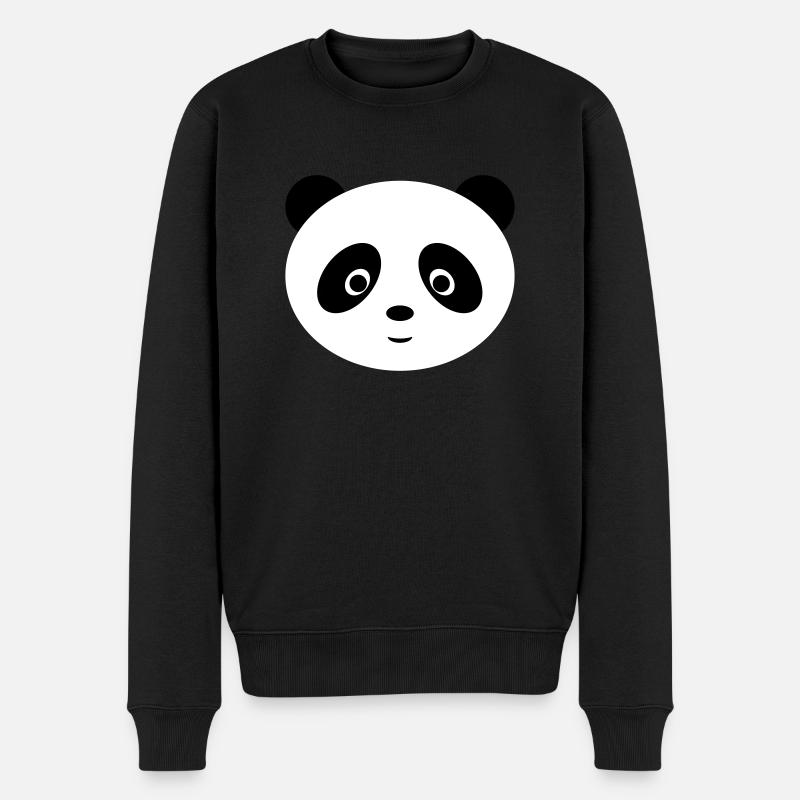 Sweet Panda - Männer Premium Bio Pullover - Schwarz