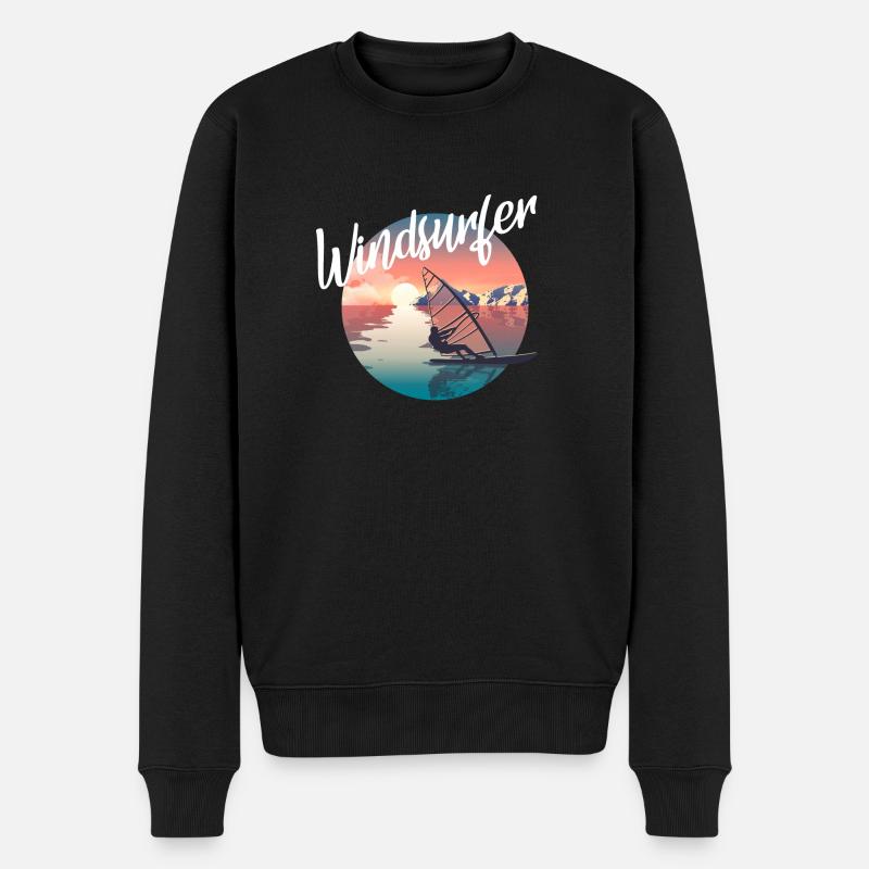 Windsurfer - Männer Premium Bio Pullover - Schwarz